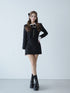 Asymmetry buckle tweed dress